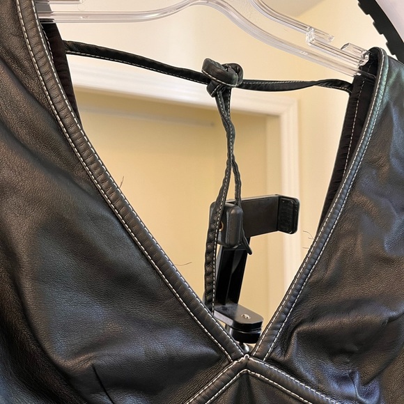 STAUD Black Faux Leather Luna Top - Picture 8 of 15